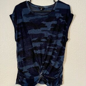 Lucky Brand Blue Camo Women's Top